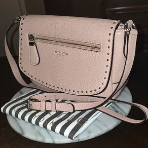 Henri Bendel Blush Pink Leather Crossbody Bag With Gold Studs 💕 Includes Dusty!